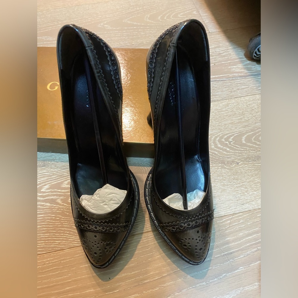 Gucci Loafers Pimps 37.5 New in box black grey. old wimbledon - Picture 3 of 7